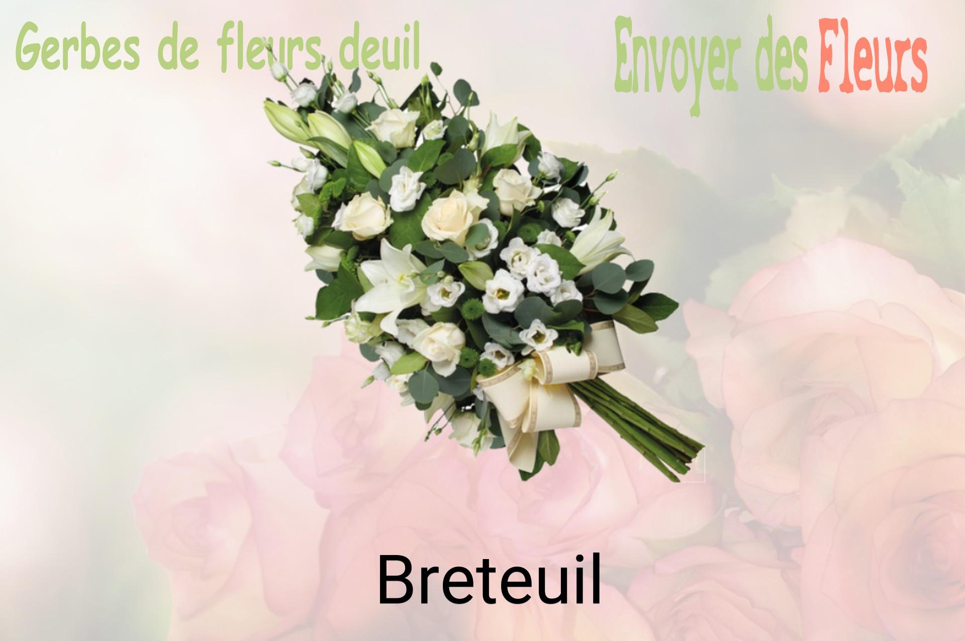Gerbe de fleurs de deuil livrée à Breteuil